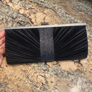 💝David’s Bridal Black Satin Clutch
